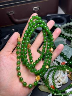 碧玉辣阳绿设计款108项链